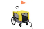 Vidaxl 2-in-1 Pet Bike Trailer & Jogging Stroller Yellow And Grey Vidaxl 2-in-1 Pet Bike Trailer & Jogging Stroller Yellow And Grey