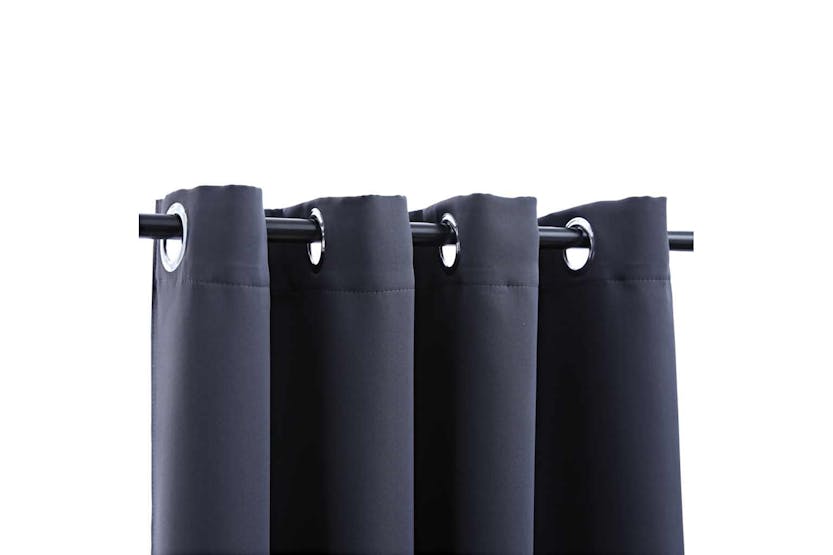 Vidaxl Blackout Curtain With Metal Rings Anthracite 290x245 Cm Vidaxl Blackout Curtain With Metal Rings Anthracite 290x245 Cm