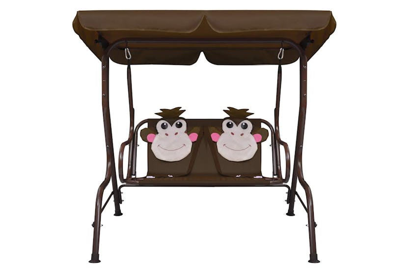 Vidaxl Kids Swing Bench Brown 115x75x110 Cm Fabric Vidaxl Kids Swing Bench Brown 115x75x110 Cm Fabric
