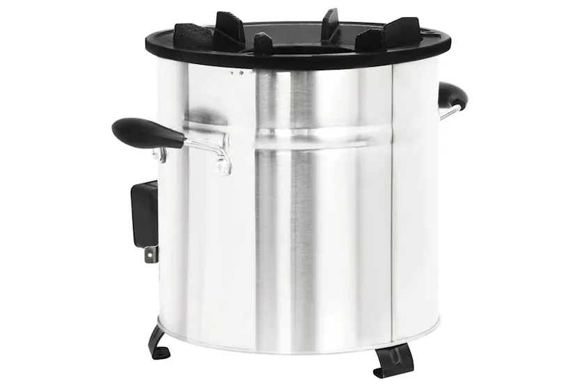 Vidaxl Wood Stove With Usb Fan Silver 35.5x26x28 Cm Stainless Steel Vidaxl Wood Stove With Usb Fan Silver 35.5x26x28 Cm Stainless Steel