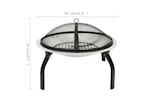 Vidaxl 2-in-1 Fire Pit And Bbq With Poker 56x56x49 Cm Stainless Steel Vidaxl 2-in-1 Fire Pit And Bbq With Poker 56x56x49 Cm Stainless Steel