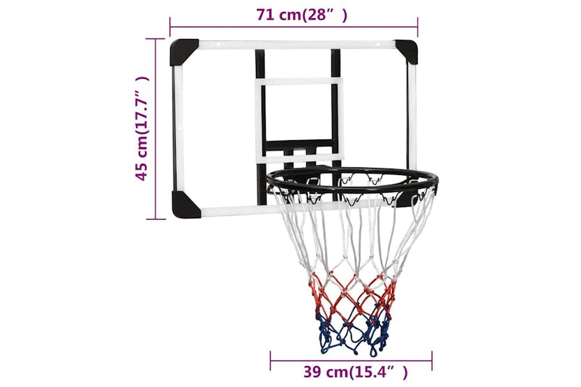 Vidaxl Basketball Backboard Transparent 71x45x2.5 Cm Polycarbonate Vidaxl Basketball Backboard Transparent 71x45x2.5 Cm Polycarbonate