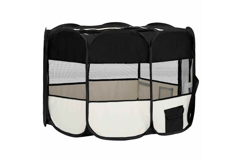 Vidaxl Foldable Dog Playpen With Carrying Bag Black 110x110x58 Cm Vidaxl Foldable Dog Playpen With Carrying Bag Black 110x110x58 Cm