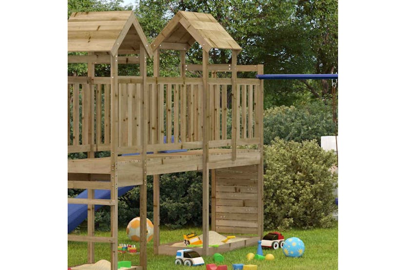 Vidaxl Play Tower With Rockwall 53x110.5x214 Cm Impregnated Wood Pine Vidaxl Play Tower With Rockwall 53x110.5x214 Cm Impregnated Wood Pine