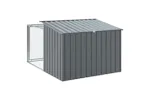 Vidaxl Dog House With Run Anthracite 153x194x110 Cm Galvanised Steel Vidaxl Dog House With Run Anthracite 153x194x110 Cm Galvanised Steel