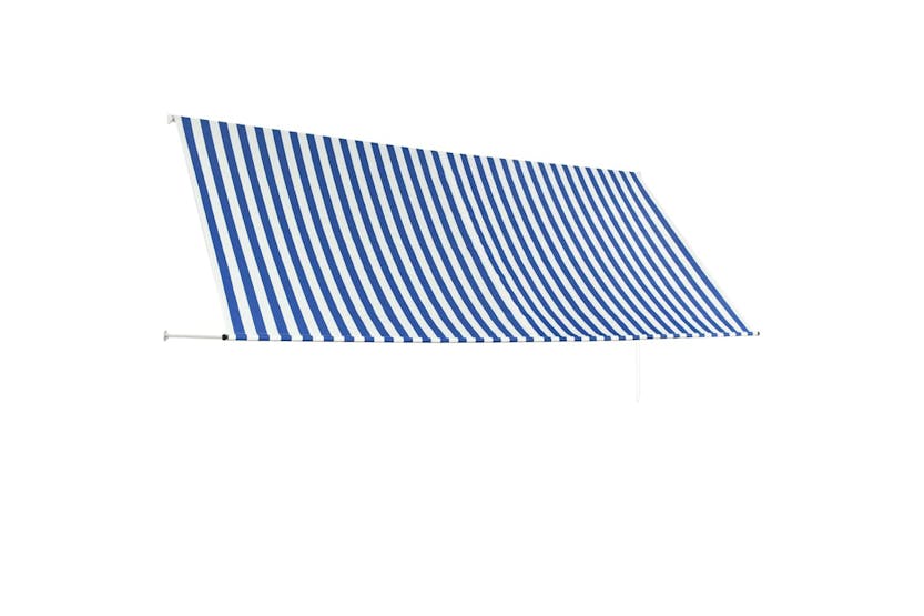 Vidaxl Retractable Awning 350x150 Cm Blue And White Vidaxl Retractable Awning 350x150 Cm Blue And White