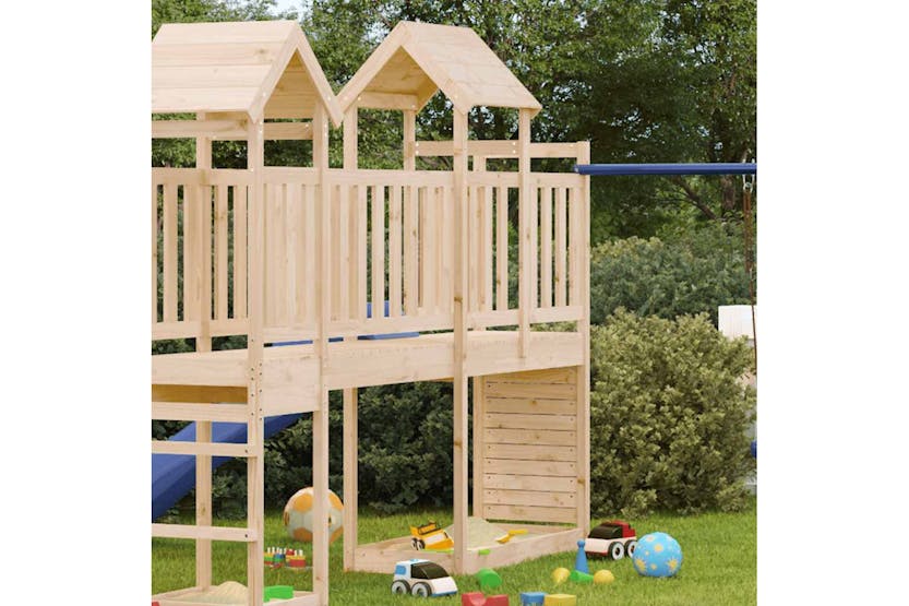Vidaxl Play Tower With Rockwall 53x110.5x214 Cm Solid Wood Pine Vidaxl Play Tower With Rockwall 53x110.5x214 Cm Solid Wood Pine