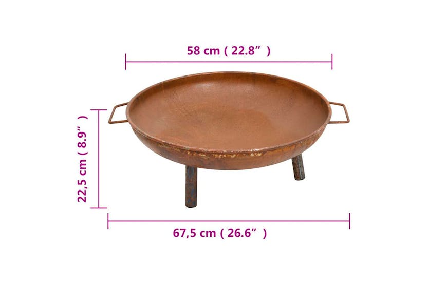 Vidaxl Fire Pit 67.5x58x22.5 Cm Steel Vidaxl Fire Pit 67.5x58x22.5 Cm Steel