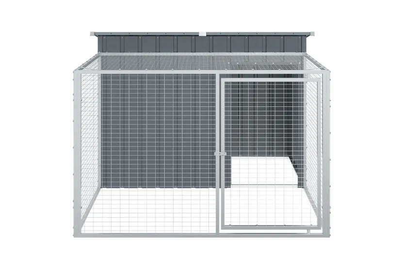 Vidaxl Dog House With Run Anthracite 153x194x110 Cm Galvanised Steel Vidaxl Dog House With Run Anthracite 153x194x110 Cm Galvanised Steel