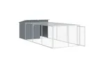 Vidaxl Dog House With Run Anthracite 153x396x110 Cm Galvanised Steel Vidaxl Dog House With Run Anthracite 153x396x110 Cm Galvanised Steel