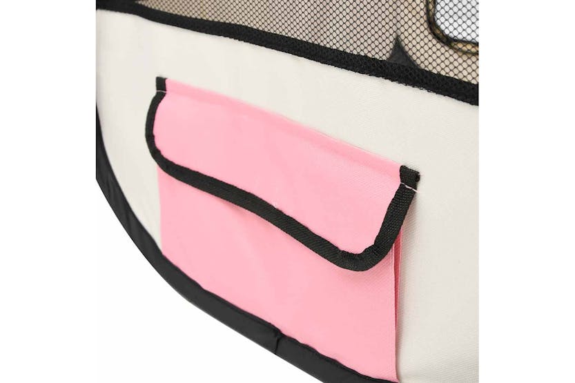 Vidaxl Foldable Dog Playpen With Carrying Bag Pink 90x90x58 Cm Vidaxl Foldable Dog Playpen With Carrying Bag Pink 90x90x58 Cm