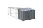 Vidaxl Dog House With Run Anthracite 153x396x110 Cm Galvanised Steel Vidaxl Dog House With Run Anthracite 153x396x110 Cm Galvanised Steel