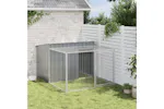 Vidaxl Dog House With Run Anthracite 153x194x110 Cm Galvanised Steel Vidaxl Dog House With Run Anthracite 153x194x110 Cm Galvanised Steel