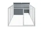 Vidaxl Dog House With Run Anthracite 153x396x110 Cm Galvanised Steel Vidaxl Dog House With Run Anthracite 153x396x110 Cm Galvanised Steel
