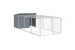 Vidaxl Dog House With Run Anthracite 153x396x110 Cm Galvanised Steel Vidaxl Dog House With Run Anthracite 153x396x110 Cm Galvanised Steel