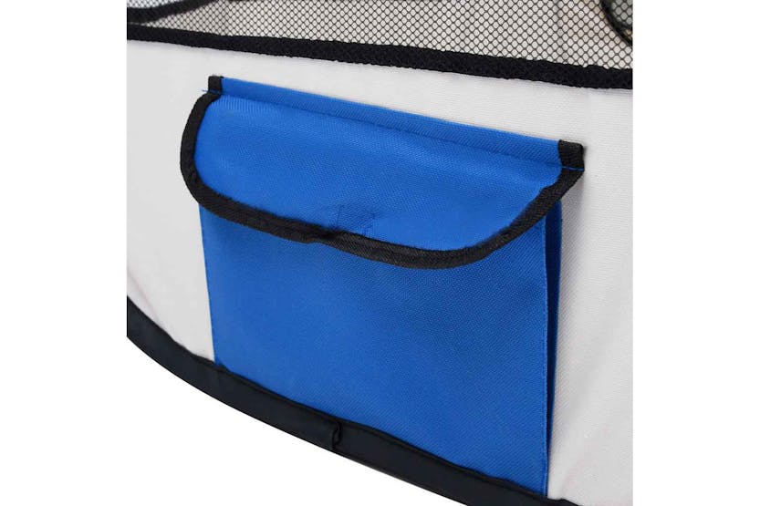 Vidaxl Foldable Dog Playpen With Carrying Bag Blue 145x145x61 Cm Vidaxl Foldable Dog Playpen With Carrying Bag Blue 145x145x61 Cm