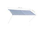 Vidaxl Retractable Awning 250x150 Cm Blue And White Vidaxl Retractable Awning 250x150 Cm Blue And White