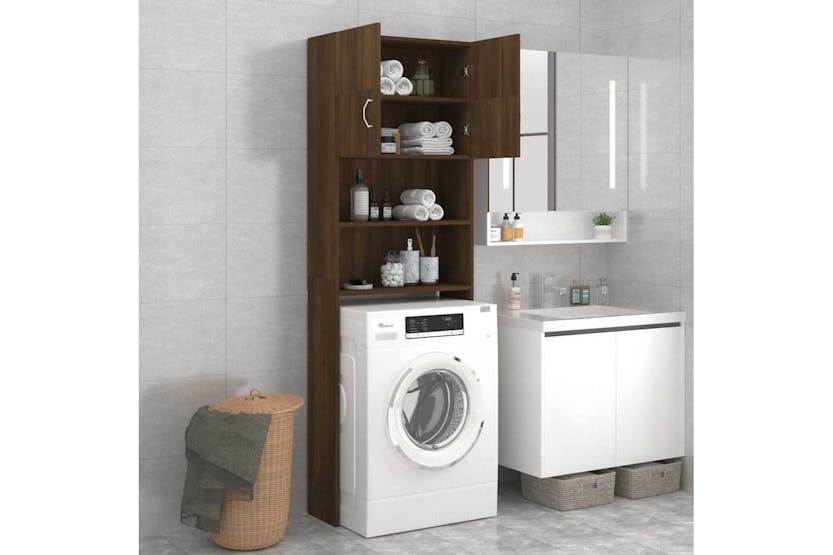 Vidaxl Washing Machine Cabinet Brown Oak 64x25.5x190 Cm Vidaxl Washing Machine Cabinet Brown Oak 64x25.5x190 Cm