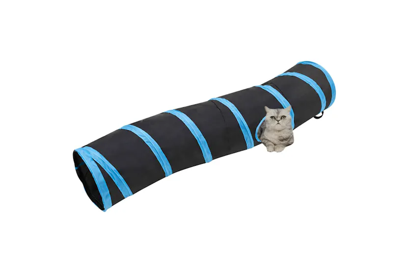 Vidaxl S-shaped Cat Tunnel Black And Blue 122 Cm Polyester Vidaxl S-shaped Cat Tunnel Black And Blue 122 Cm Polyester