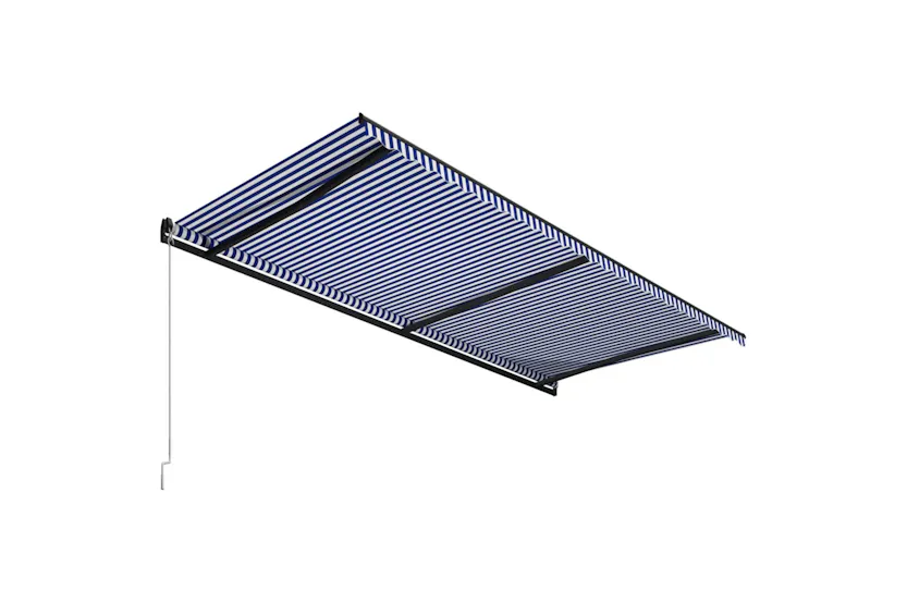 Vidaxl Manual Retractable Awning 600x300 Cm Blue And White Vidaxl Manual Retractable Awning 600x300 Cm Blue And White