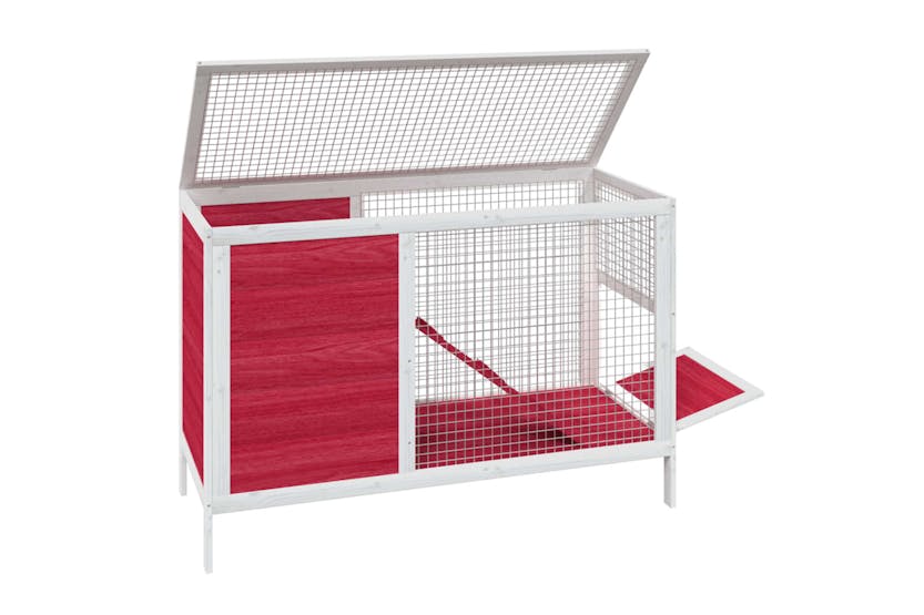 Vidaxl Rabbit Hutch Red 103x44x69.5 Cm Solid Wood Pine Vidaxl Rabbit Hutch Red 103x44x69.5 Cm Solid Wood Pine