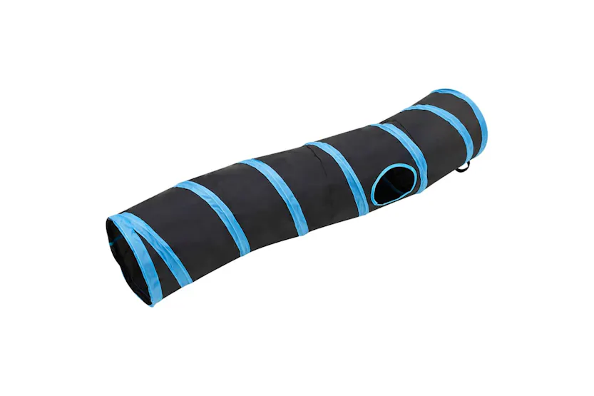 Vidaxl S-shaped Cat Tunnel Black And Blue 122 Cm Polyester Vidaxl S-shaped Cat Tunnel Black And Blue 122 Cm Polyester
