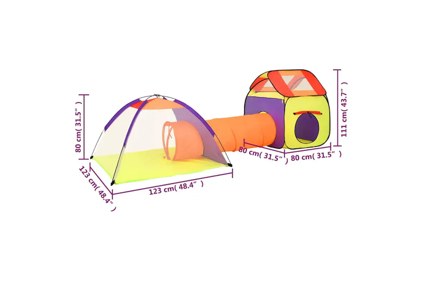 Vidaxl Children Play Tent Multicolour 338x123x111 Cm Vidaxl Children Play Tent Multicolour 338x123x111 Cm