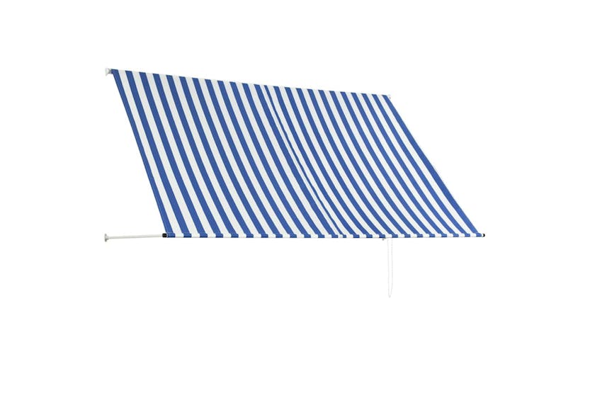 Vidaxl Retractable Awning 250x150 Cm Blue And White Vidaxl Retractable Awning 250x150 Cm Blue And White