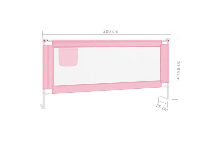 Vidaxl Toddler Safety Bed Rail Pink 200x25 Cm Fabric Vidaxl Toddler Safety Bed Rail Pink 200x25 Cm Fabric