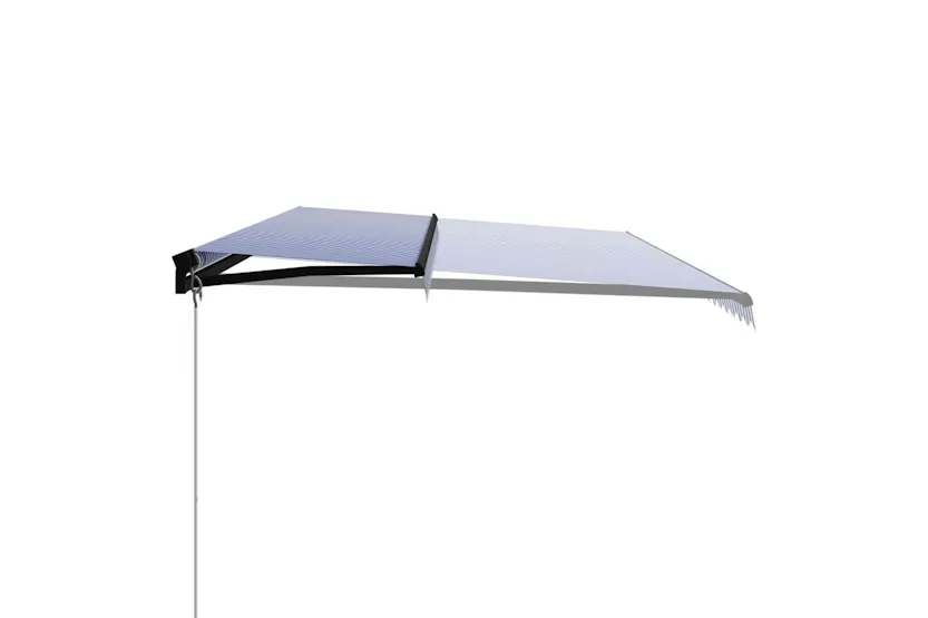 Vidaxl Manual Retractable Awning 600x300 Cm Blue And White Vidaxl Manual Retractable Awning 600x300 Cm Blue And White