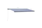 Vidaxl Manual Retractable Awning 600x300 Cm Blue And White Vidaxl Manual Retractable Awning 600x300 Cm Blue And White