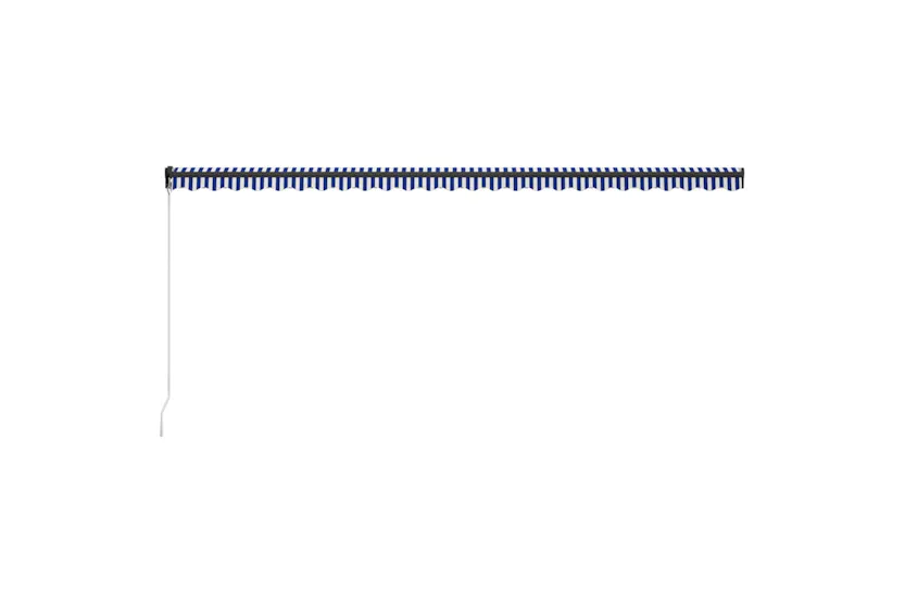 Vidaxl Manual Retractable Awning 600x300 Cm Blue And White Vidaxl Manual Retractable Awning 600x300 Cm Blue And White