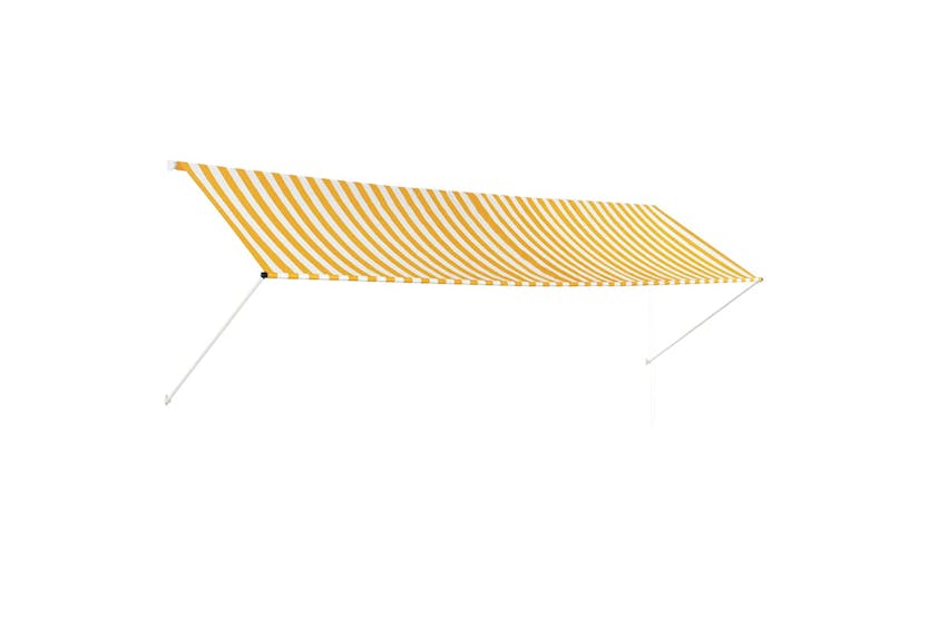 Vidaxl Retractable Awning 400x150 Cm Yellow And White Vidaxl Retractable Awning 400x150 Cm Yellow And White