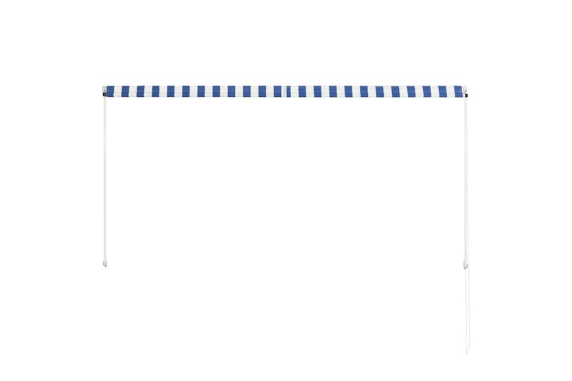 Vidaxl Retractable Awning 250x150 Cm Blue And White Vidaxl Retractable Awning 250x150 Cm Blue And White