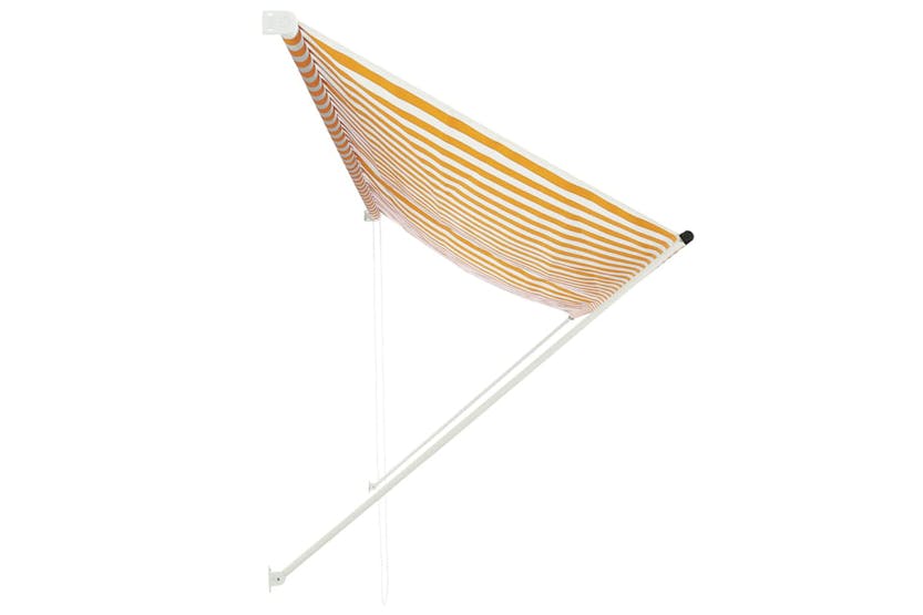 Vidaxl Retractable Awning 350x150 Cm Yellow And White Vidaxl Retractable Awning 350x150 Cm Yellow And White