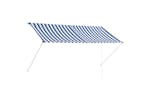 Vidaxl Retractable Awning 250x150 Cm Blue And White Vidaxl Retractable Awning 250x150 Cm Blue And White
