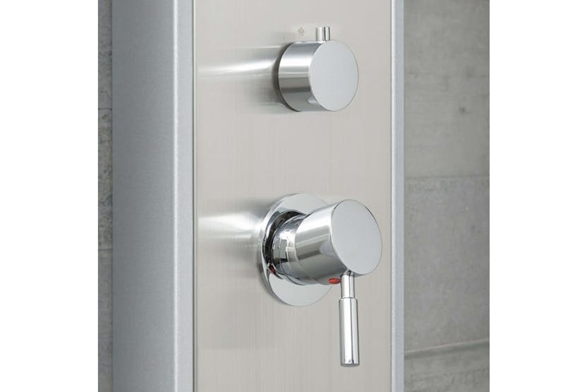 Schütte Shower Panel With Single Lever Mixer Tahiti Stainless Steel Schütte Shower Panel With Single Lever Mixer Tahiti Stainless Steel
