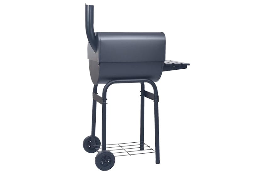 Vidaxl Charcoal Bbq Grill Smoker With Bottom Shelf Black Vidaxl Charcoal Bbq Grill Smoker With Bottom Shelf Black
