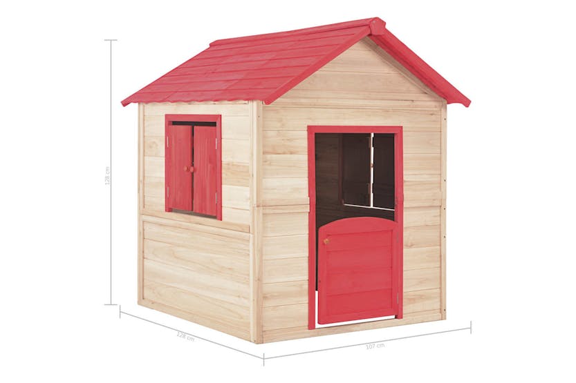 Vidaxl Kids Play House Fir Wood Red Vidaxl Kids Play House Fir Wood Red