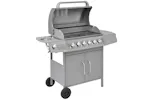 Vidaxl Gas Barbecue Grill 6+1 Cooking Zone Silver Vidaxl Gas Barbecue Grill 6+1 Cooking Zone Silver