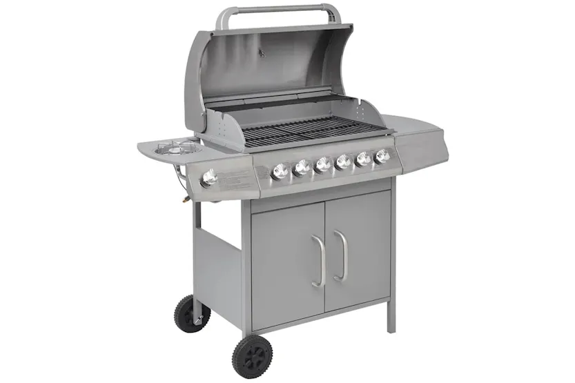 Vidaxl Gas Barbecue Grill 6+1 Cooking Zone Silver Vidaxl Gas Barbecue Grill 6+1 Cooking Zone Silver