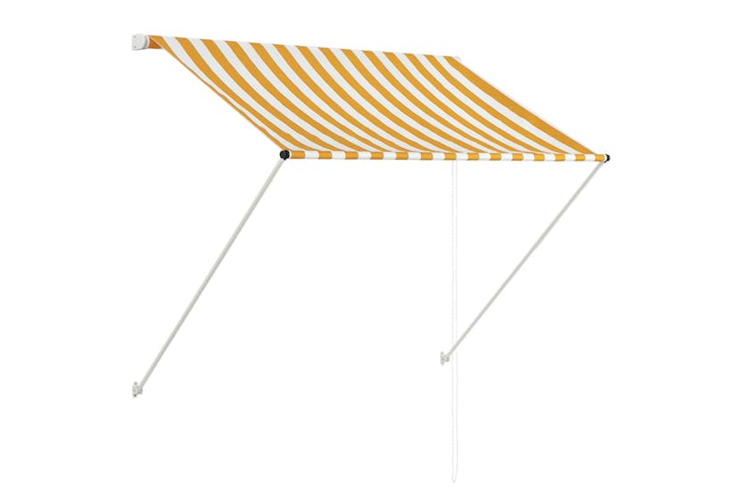 Vidaxl Retractable Awning 150x150 Cm Yellow And White Vidaxl Retractable Awning 150x150 Cm Yellow And White