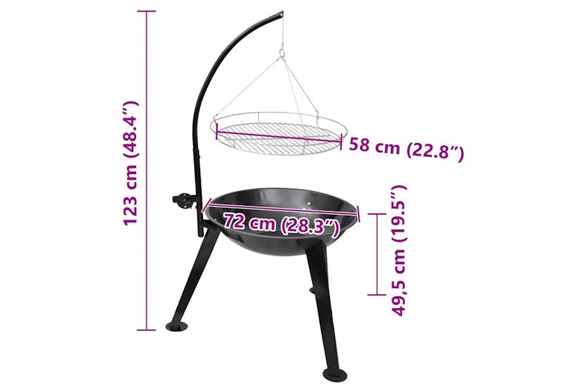 Vidaxl Bbq Stand Charcoal Barbecue Hang Round Vidaxl Bbq Stand Charcoal Barbecue Hang Round