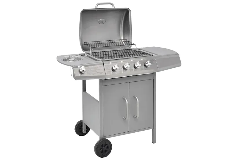 Vidaxl Gas Barbecue Grill 4+1 Cooking Zone Silver Vidaxl Gas Barbecue Grill 4+1 Cooking Zone Silver