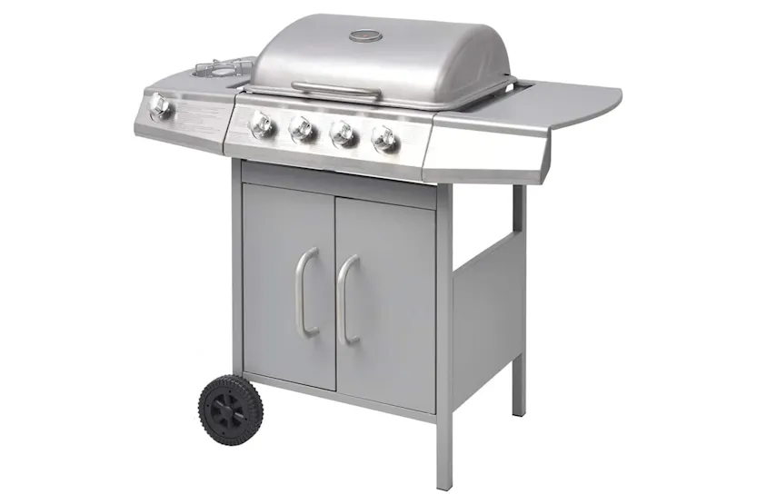 Vidaxl Gas Barbecue Grill 4+1 Cooking Zone Silver Vidaxl Gas Barbecue Grill 4+1 Cooking Zone Silver