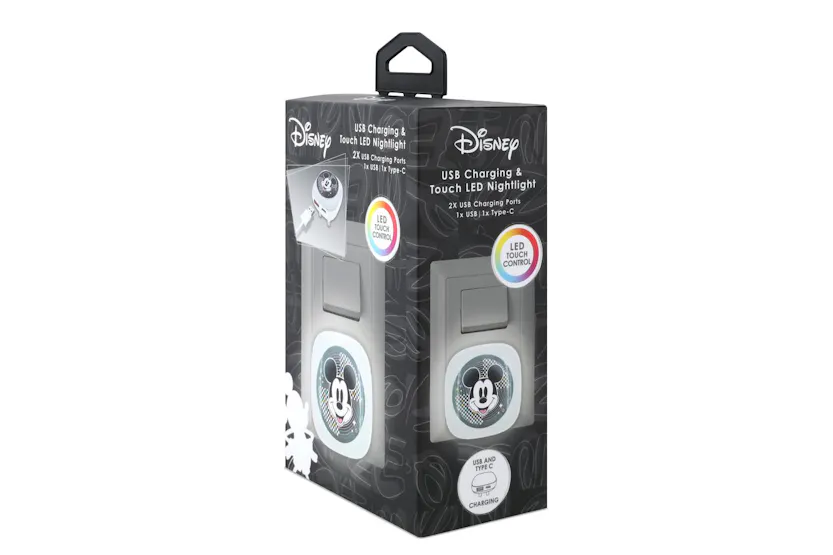 Disney Mickey Mouse Touch Sensitive Led Nightlight With Usb Charge Ports Disney Mickey Mouse Touch Sensitive Led Nightlight With Usb Charge Ports