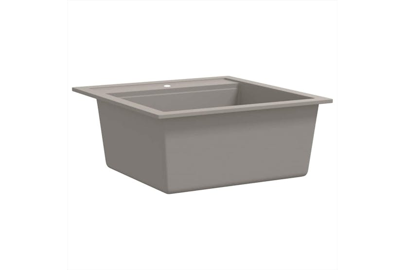 Vidaxl Granite Kitchen Sink Single Basin Grey Vidaxl Granite Kitchen Sink Single Basin Grey