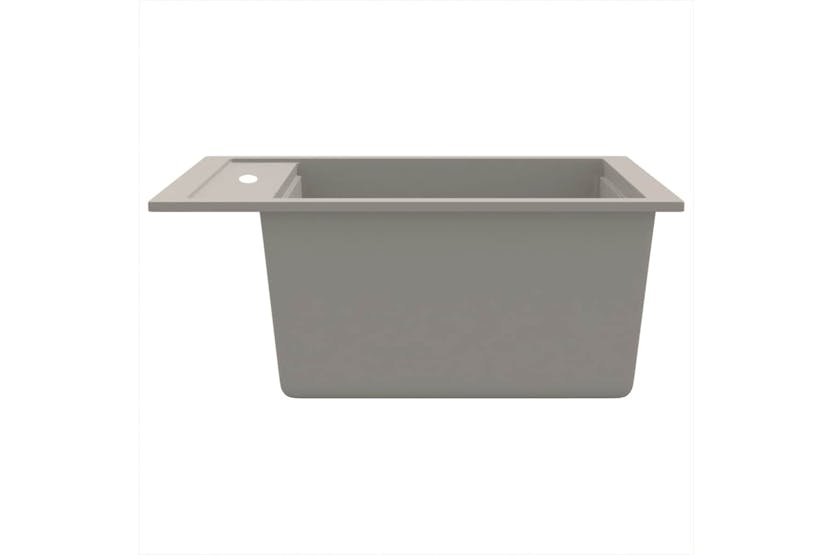 Vidaxl Granite Kitchen Sink Single Basin Grey Vidaxl Granite Kitchen Sink Single Basin Grey