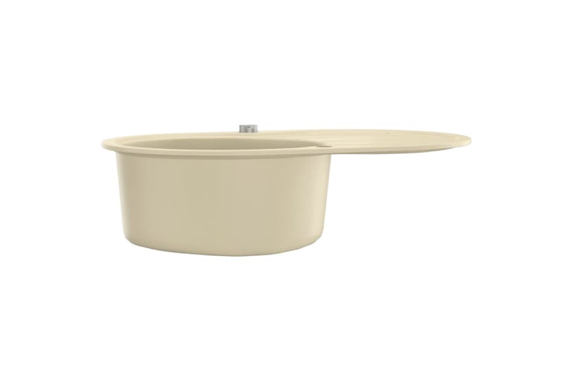 Vidaxl Granite Kitchen Sink Single Basin Oval Beige Vidaxl Granite Kitchen Sink Single Basin Oval Beige
