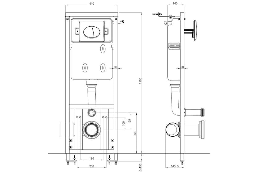 Vidaxl Concealed High Cistern 11 L 41x14x(110-125) Cm Vidaxl Concealed High Cistern 11 L 41x14x(110-125) Cm